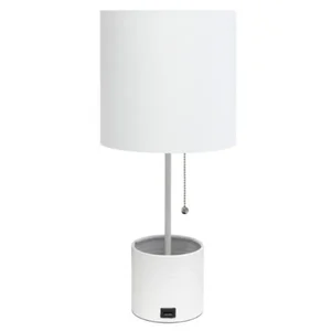 LT1085-WHT | All The Rages Inc Hammered Metal Table Lamp