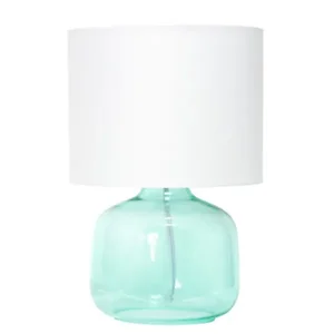 LT2064-AOW | All The Rages Inc Aqua Glass Table Lamp with