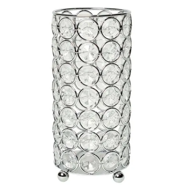 All HG1002-CHR Elegant Designs Elipse Crystal Decorative Flower Vase, 