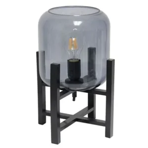 LT1068-SMK | All The Rages Inc Modern Black Wood Table Lamp