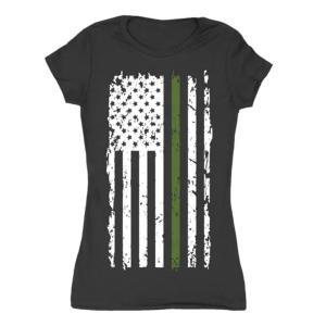 Fox 64-09484 L Women's Cotton Tee Vintage Green Line Black - Large