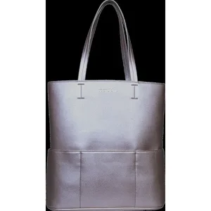 TOTE-P | Sportschic Maxi Tote Bag - Metallic Pewter
