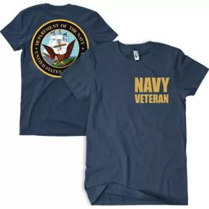 Fox 63-4851 S Navy Veteran Men's T-shirt Navy 2-sided - Small