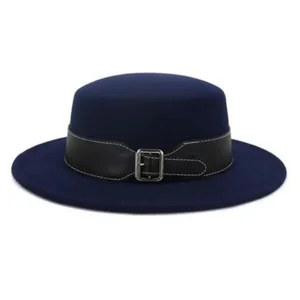 SF215 | Scarves And Fedoras Stylish Navy Blue Flat Top