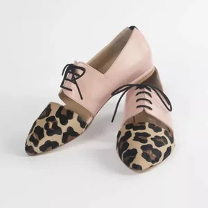 Lordess Chic Leopard Print Oxford Shoes - Size 9.5