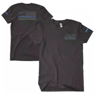 Fox 63-482 XL Usa Flagthin Blue Line T-shirt Black 2-sided - Xl