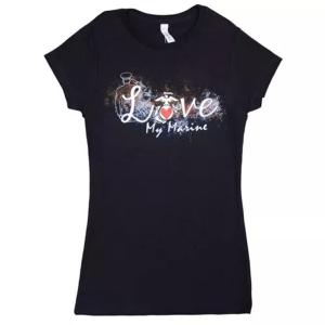 Fox 64-0940 S Women's Cotton Tee Love My Marine Black - Small