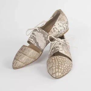 Lordess Adira Oxford Shoes - Versatile Beige & Grey - Size