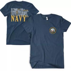 Fox 63-4021 XXL Navy Words Men's T-shirt Navy 2-sided - 2xl