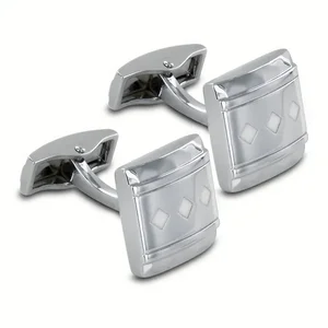 Seville Classics Elegant Silver Cuff Links with Triple