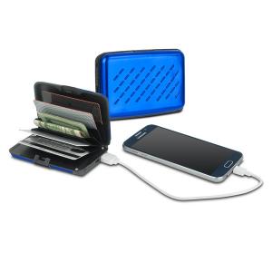 Viatek MJWAL01-BLU Pocket Jump Card Holder Wallet And 2300mah Power Ba