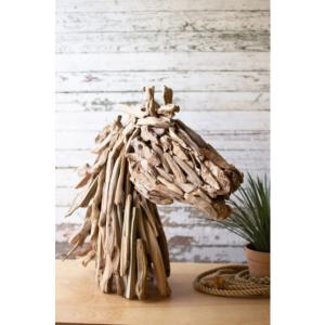 Kalalou CEPC1013 Driftwood Horse Head Table Sculpture 30.5 X 9 X 27t