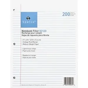 SPR 82120 | Sparco Notebook Filler Paper - Letter - 200