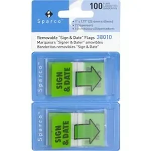 SPR 38010 | Sparco Sign & Date Preprinted Flags in