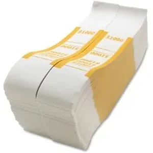 SPR BS1000WK | Sparco White Kraft ABA Bill Straps - 1000