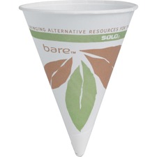 Solo SCC 4BRJ8614 Bare 4 Ounce Paper Cone Cups - 200  Pack - 4 Fl Oz -