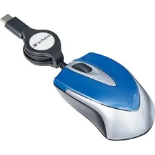 Verbatim 70237 Usb-c Mini Optical Travel Mouse-blue - Optical - Cable 