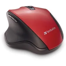 Verbatim 70243 Silent Ergonomic Wireless Blue Led Mouse - Red - Blue L