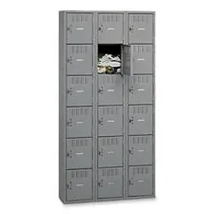 TNN BS6121812CMG | Tennsco 6-Tier No Legs Steel Box Lockers