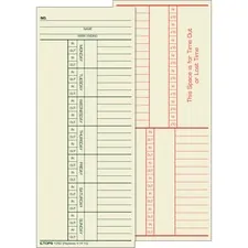 Tops TOP 1260 2-sided Weekly Time Cards - Double Sided Sheet - 3.37 X 