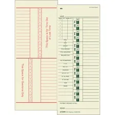 Tops TOP 1257 Numbered Daysfull Payroll Time Cards - Double Sided Shee