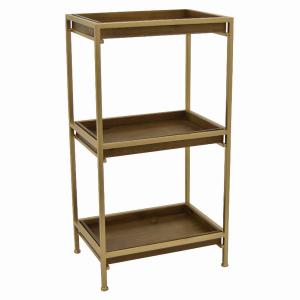 Plutus PBTH92080 Gold Metal And Wood Plant Stand By