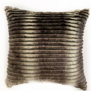 Plutus PBEZ1664-P-2026-DP Plutus Grey  Taupe Animal Faux Fur Throw Pil