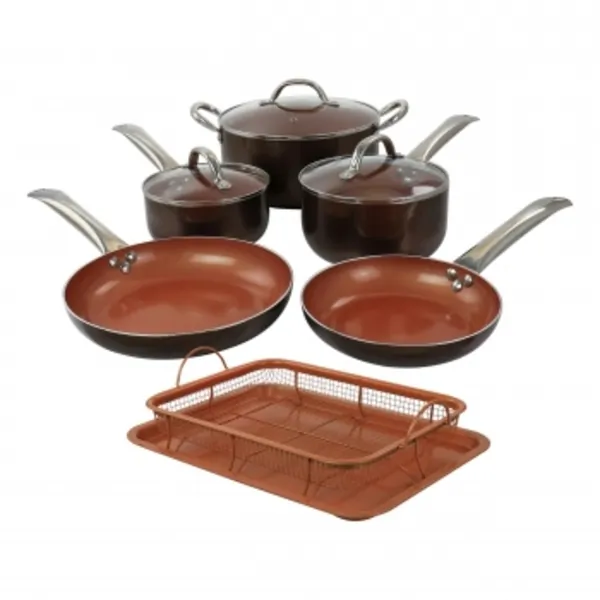 Copper 108436.10 10 Piece Nonstick Cookware Set In Copper