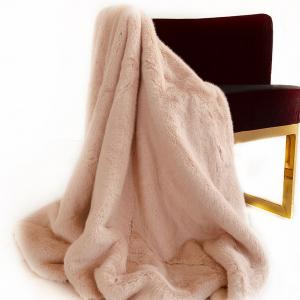 Plutus PBDT1608-6090-TC Plutus Pink Plush Faux Fur Throw Blanket - 60