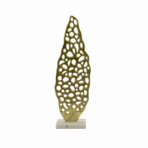 Plutus PBTH93800 Metal Sculpture Wmarble Base In Gold Metal