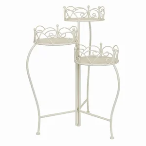 PBTH92397 | Plutus Brands Elegant White Metal Plant Stand