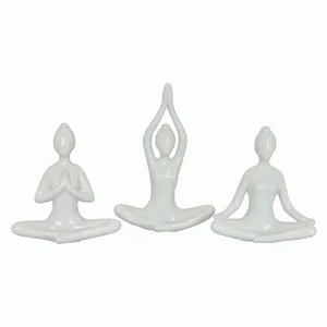 PBTH92788 | Plutus Brands Set of 3 White Porcelain Yoga