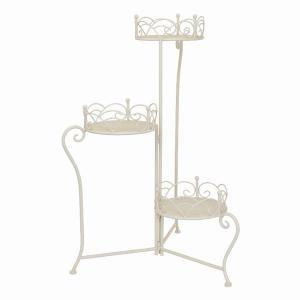 Plutus PBTH92394 Metal Plant Stand In White Metal