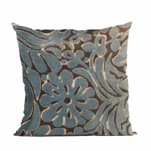 Plutus PBRA2488-1220-DP Plutus Blue Flower Velvet Paisley Luxury Throw