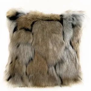 Plutus PBSF1514-P-2424-DP Plutus Taupe, Black Wild Wolf Animal Faux Fu