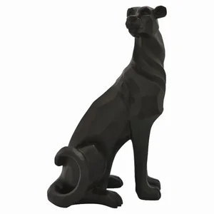 PBTH92196 | Plutus Brands Elegant Black Resin Leopard Decor