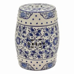 Plutus PBTH94301 Blue And White Porcelain Garden Stool