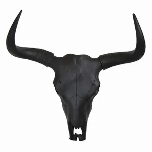 PBTH93816 | Plutus Brands Black Resin Bison Skull Wall