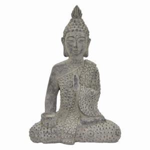 Plutus PBTH93580 Buddha Figurine In Gray Resin