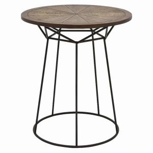 Plutus PBTH94490 Metalwood Plant Stand In Black Metal