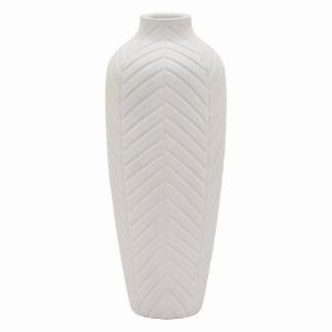 Plutus PBTH93721 Vase - Matte White In White Resin