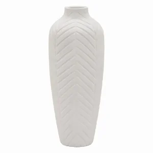 PBTH93721 | Plutus Brands Elegant Matte White Resin Vase by