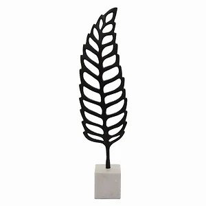 PBTH93173 | Plutus Brands Black Metal Leaf Sculpture with