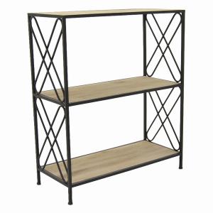 Plutus PBTH92285 Woodmetal Plant Stand In Brown Metal