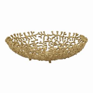 Plutus PBTH94271 Metal Bowl Pierced - Gold In Gold Metal