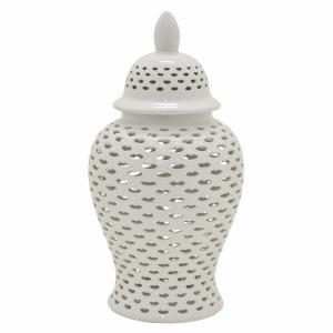 Plutus PBTH94439 Ceramic Jar In White Porcelain