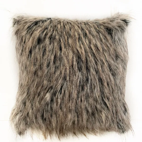 Plutus PBSF1511-P-2222-DP Plutus Gray Foxy Brown Gray Animal Faux Fur 