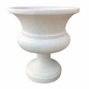 PBTH93965 | Plutus Brands White Resin Terrazzo Planter by