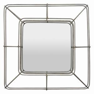 Plutus PBTH94658 Metal Wall Mirror In Gray Metal