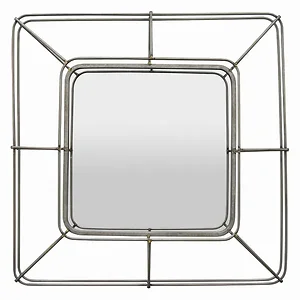 PBTH94658 | Plutus Brands Gray Metal Wall Mirror by Plutus